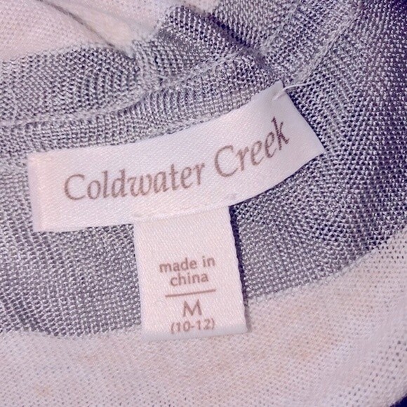 Coldwater Creek size 10-12 grey striped pullover - Picture 5 of 5
